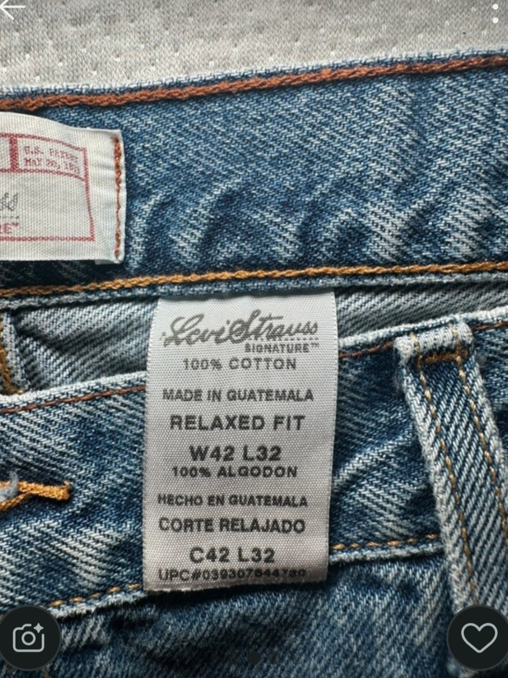 Levi Strauss Signature men's relaxed fit jeans in size W42 L32. 100% Cotton - Picture 5 of 9